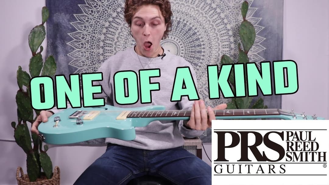 Playing a ONE OF A KIND electric guitar straight out of the box! Unboxing, reacting, and shredding! Thumbnail